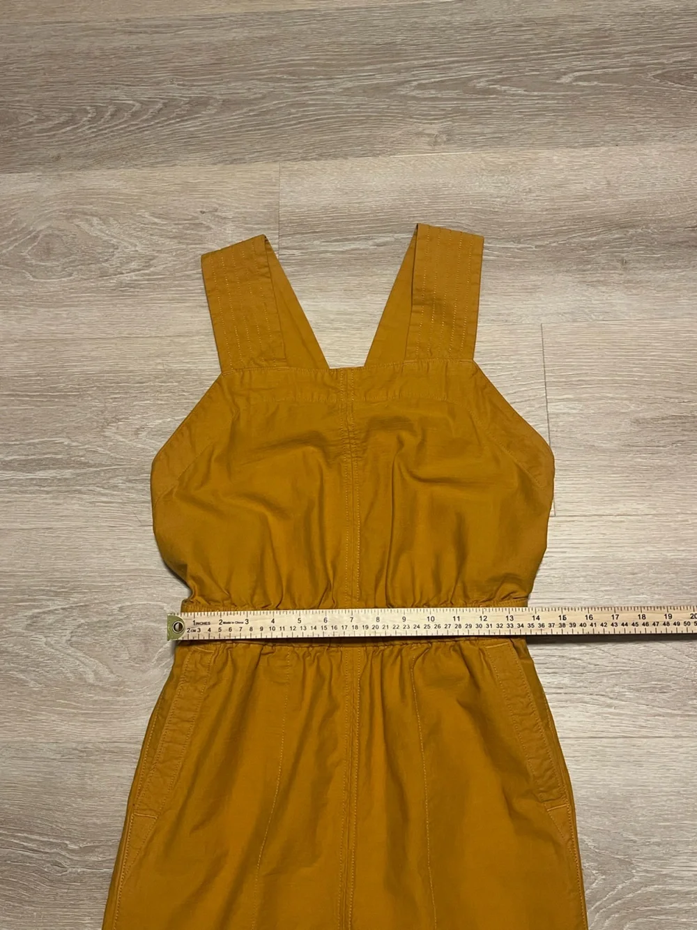 Everlane The Fatigue Apron Jumpsuit Amber Gold Organic Cotton Linen Blend Size 4